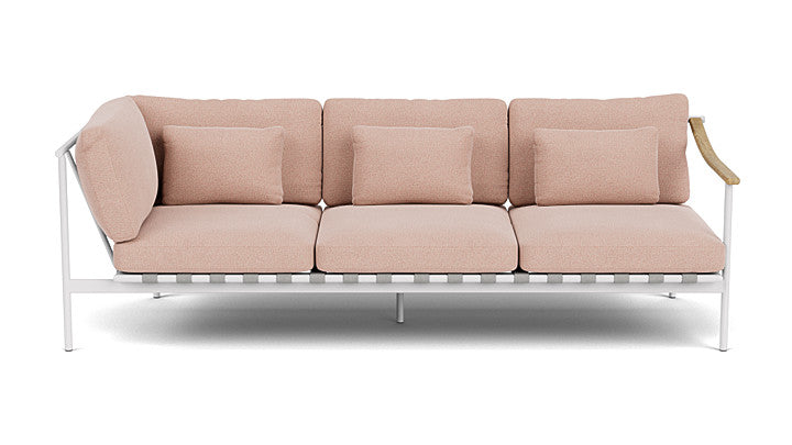 Barlow Tyrie Around Deep Seating Triple Lounge Sofa with Aluminium Left Arm and Teak Right Arm