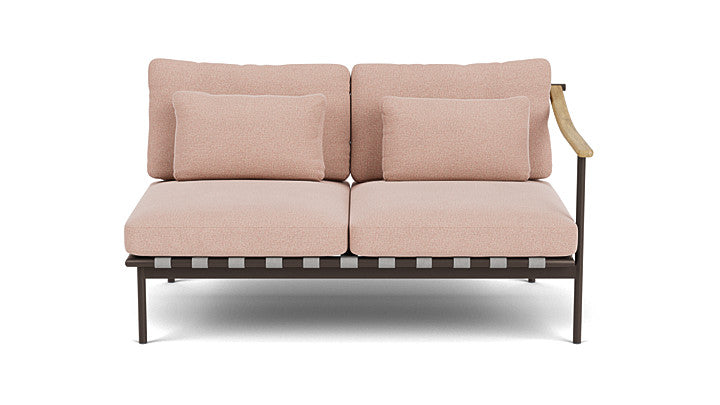 Barlow Tyrie Around Deep Seating Double Lounge Sofa with Teak Right Arm