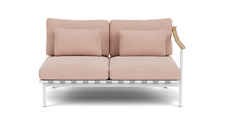 Barlow Tyrie Around Deep Seating Double Lounge Sofa with Teak Right Arm