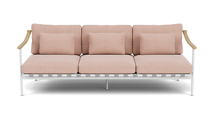 Barlow Tyrie Around Deep Seating Triple Lounge Sofa with Teak Arms