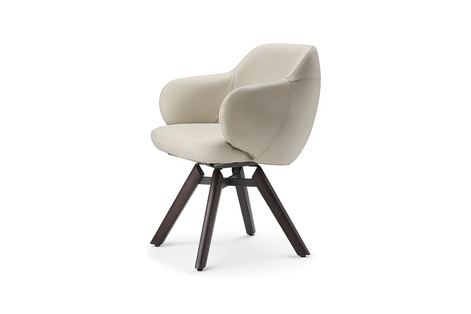 Cattelan Italia Bombè Swivel Dining Armchair – Fabric & Synthetic Leather