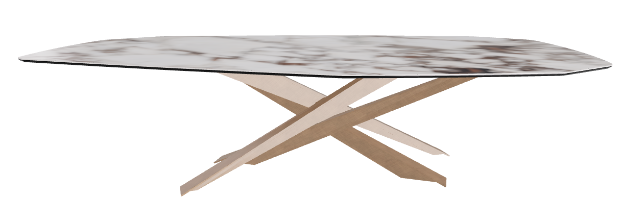 300x130x74.5h Polygon Shaped_Breccia_Brushed Bronze