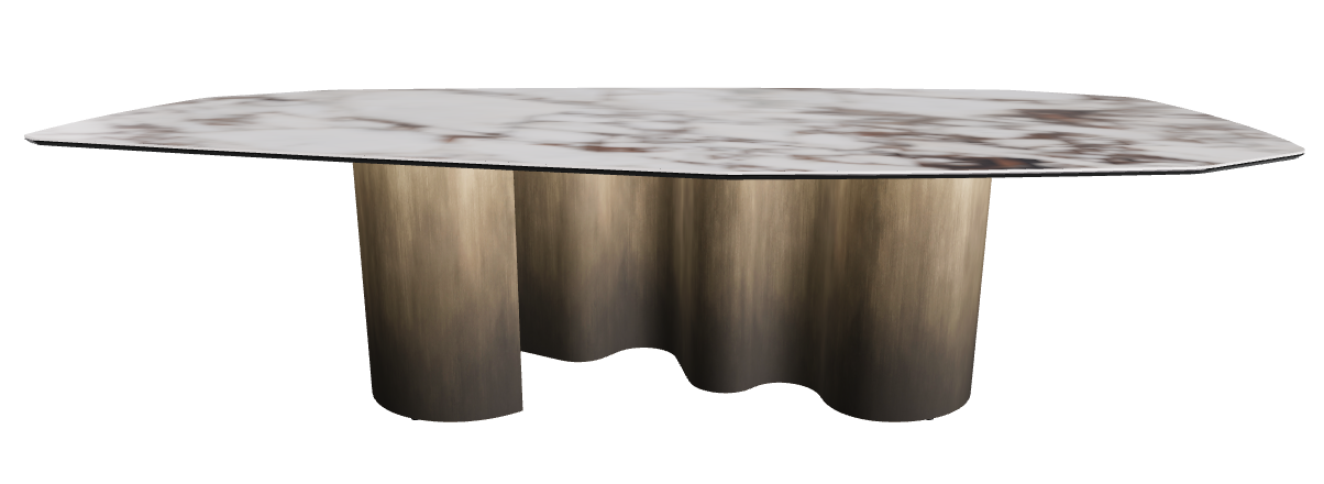 300x130x74h Polygon Shaped_Breccia_Oxy Brass