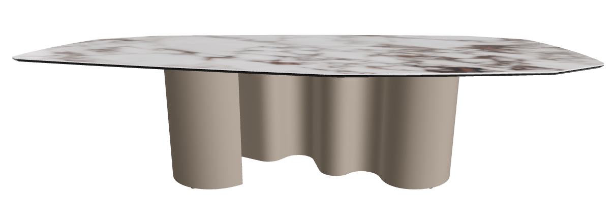 300x130x74h Polygon Shaped_Breccia_Titanium Embossed