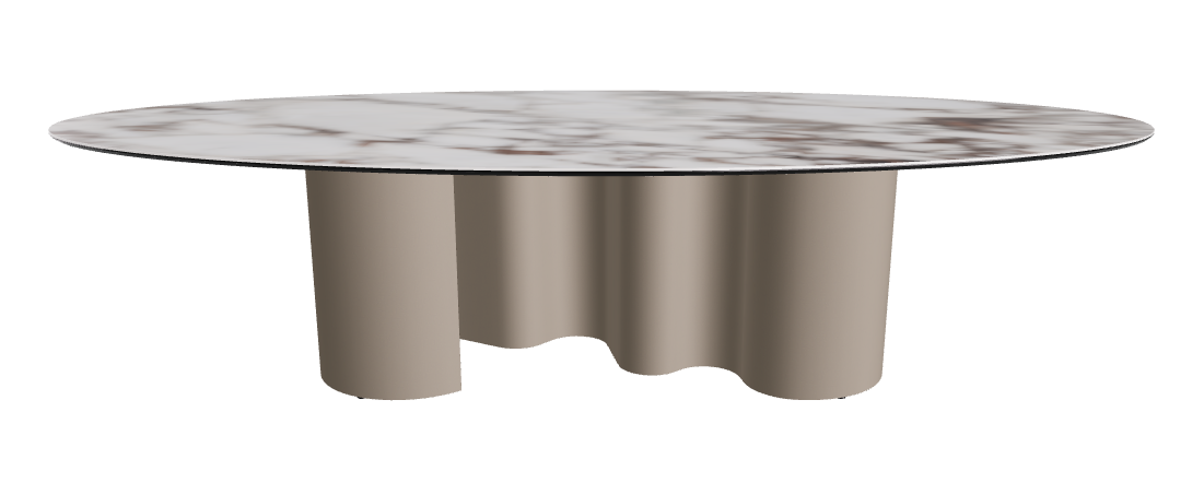 300x150x74h Oval Shaped_Breccia_Titanium Embossed