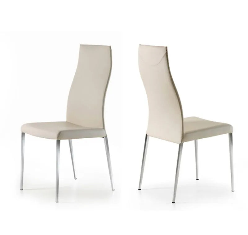 Cattelan Italia Anna High Back Dining Chair Fabric & Glove Soft Leather