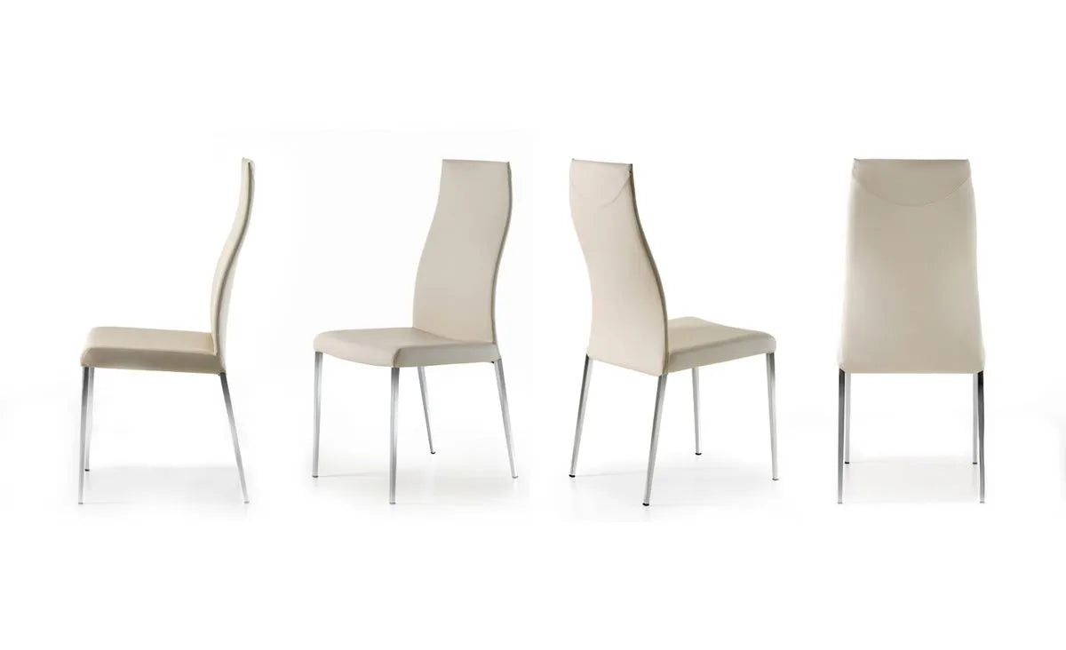 Cattelan Italia Anna High Back Dining Chair Synthetic Leather & Micro Nubuk
