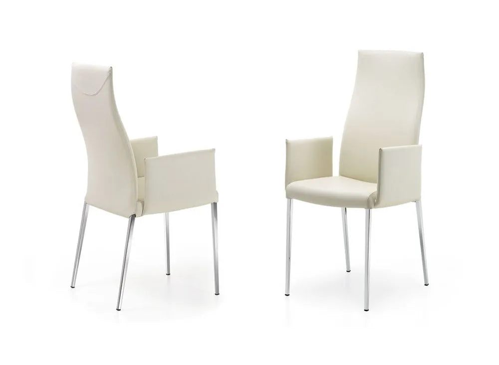 Cattelan Italia Anna High Back Dining Armchair Synthetic Leather & Micro Nubuk