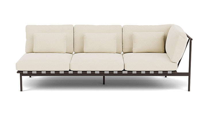 Barlow Tyrie Around Deep Seating Triple Lounge Sofa with Aluminium Right Arm