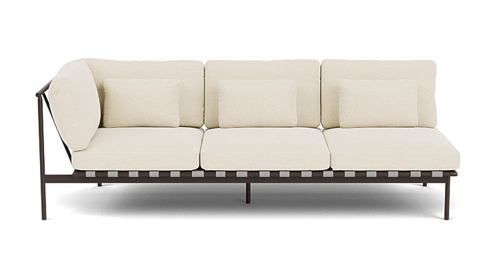 Barlow Tyrie Around Deep Seating Triple Lounge Sofa with Aluminium Left Arm