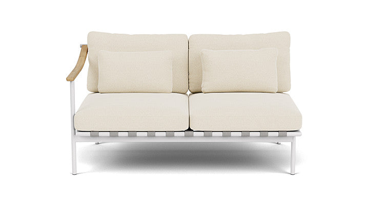 Barlow Tyrie Around Deep Seating Double Lounge Sofa with Teak Left Arm