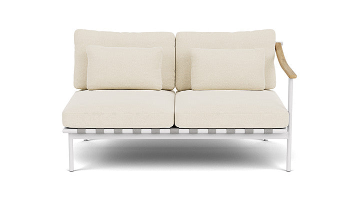 Barlow Tyrie Around Deep Seating Double Lounge Sofa with Teak Right Arm