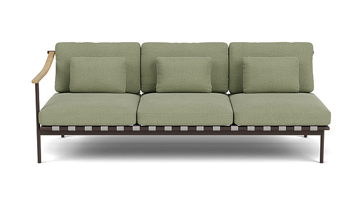 Barlow Tyrie Around Deep Seating Triple Lounge Sofa with Teak Left Arm