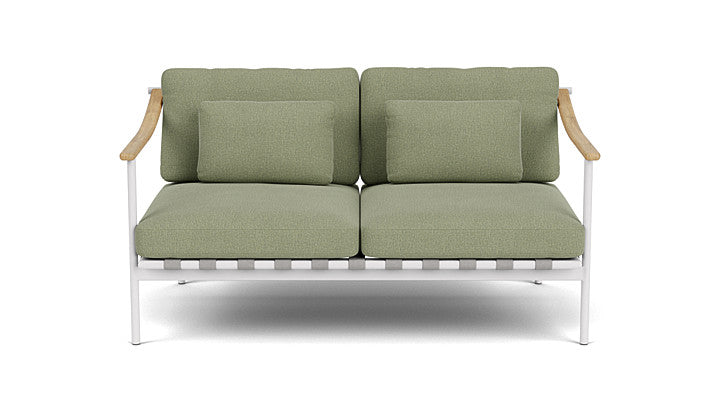 Barlow Tyrie Around Deep Seating Double Lounge Sofa with Teak Arms