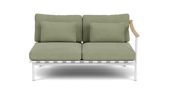 Barlow Tyrie Around Deep Seating Double Lounge Sofa with Teak Right Arm