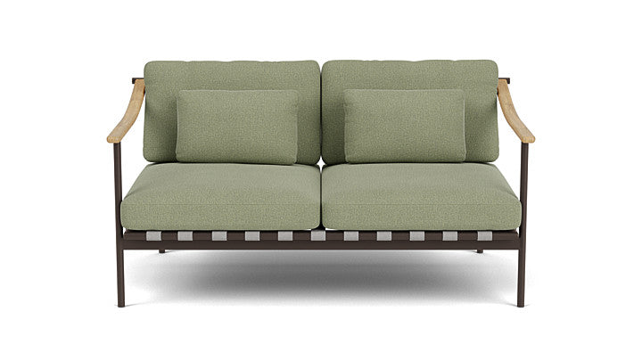 Barlow Tyrie Around Deep Seating Double Lounge Sofa with Teak Arms