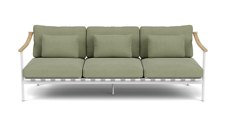 Barlow Tyrie Around Deep Seating Triple Lounge Sofa with Teak Arms