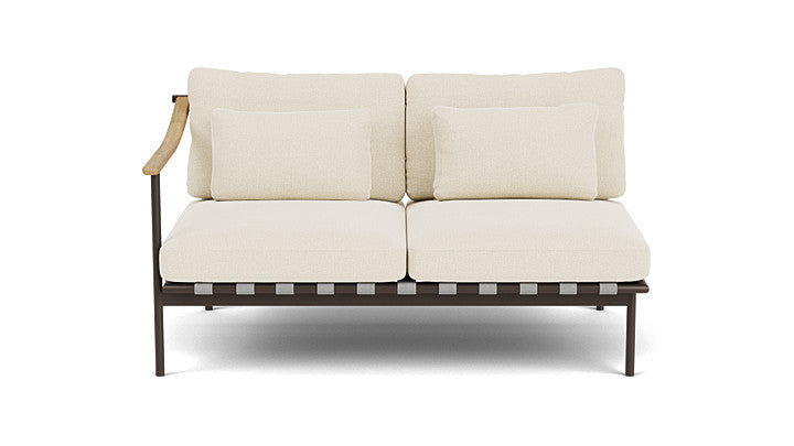 Barlow Tyrie Around Deep Seating Double Lounge Sofa with Teak Left Arm