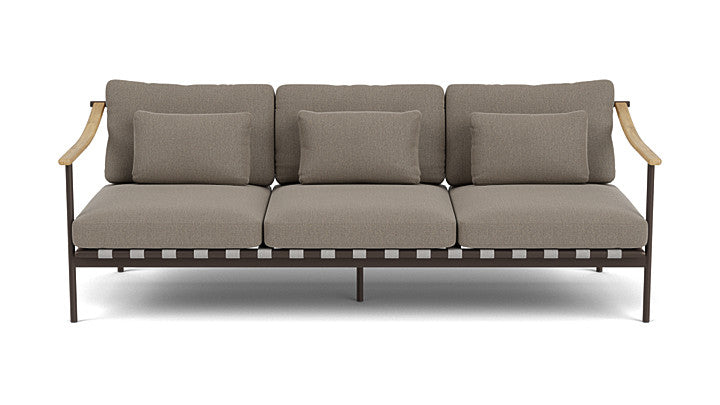 Barlow Tyrie Around Deep Seating Triple Lounge Sofa with Teak Arms