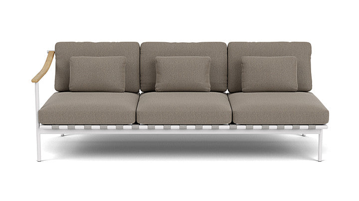 Barlow Tyrie Around Deep Seating Triple Lounge Sofa with Teak Left Arm