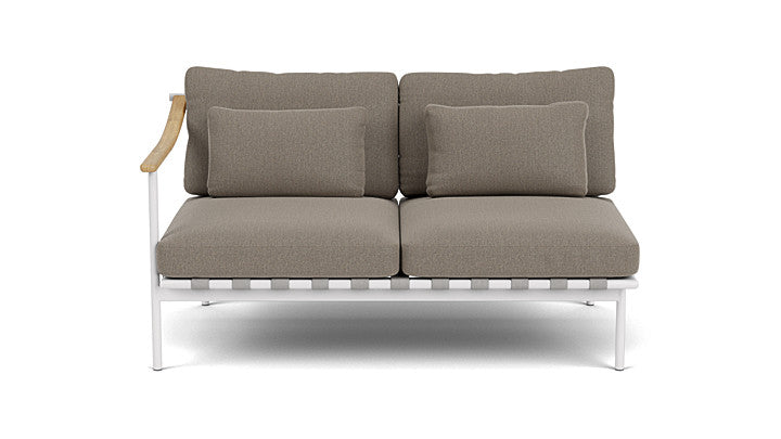 Barlow Tyrie Around Deep Seating Double Lounge Sofa with Teak Left Arm