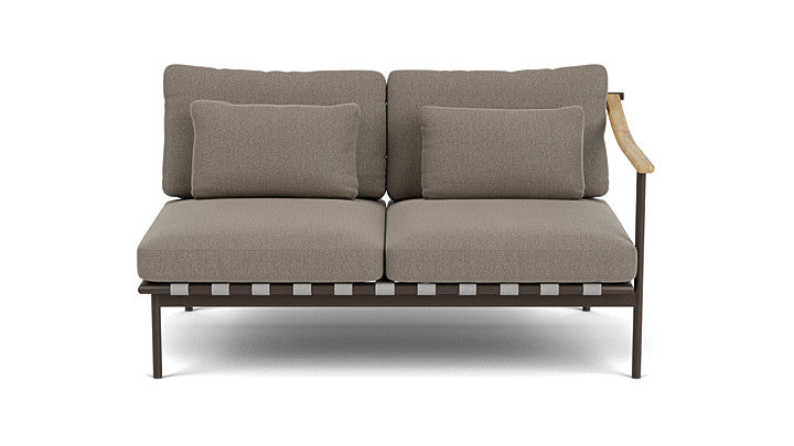 Barlow Tyrie Around Deep Seating Double Lounge Sofa with Teak Right Arm