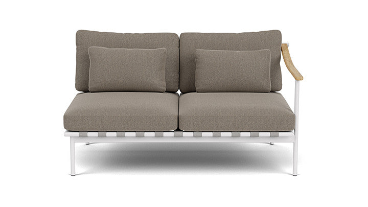 Barlow Tyrie Around Deep Seating Double Lounge Sofa with Teak Right Arm