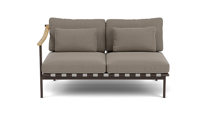 Barlow Tyrie Around Deep Seating Double Lounge Sofa with Teak Left Arm