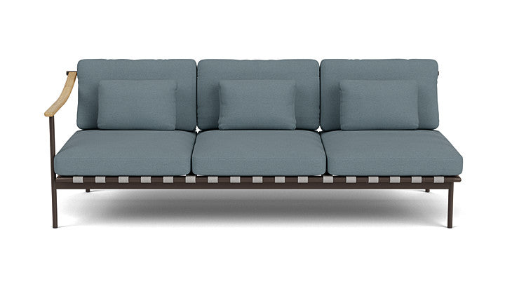 Barlow Tyrie Around Deep Seating Triple Lounge Sofa with Teak Left Arm