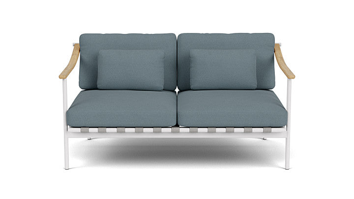 Barlow Tyrie Around Deep Seating Double Lounge Sofa with Teak Arms