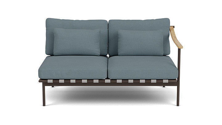 Barlow Tyrie Around Deep Seating Double Lounge Sofa with Teak Right Arm