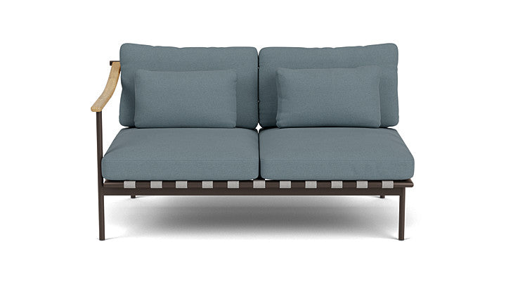 Barlow Tyrie Around Deep Seating Double Lounge Sofa with Teak Left Arm