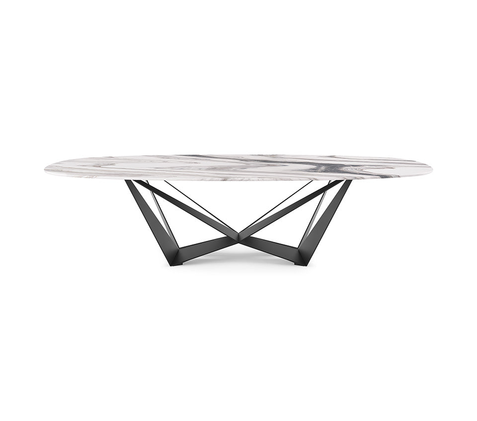 Cattelan Italia Skorpio Round & Biscuit Shaped Marble Dining Table