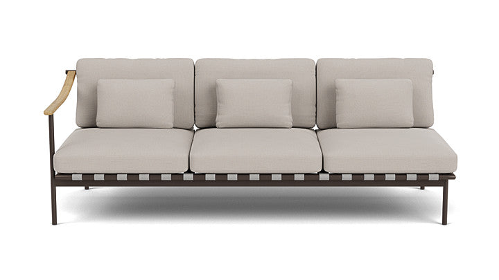 Barlow Tyrie Around Deep Seating Triple Lounge Sofa with Teak Left Arm