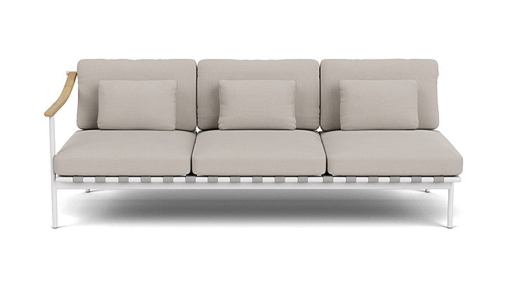 Barlow Tyrie Around Deep Seating Triple Lounge Sofa with Teak Left Arm