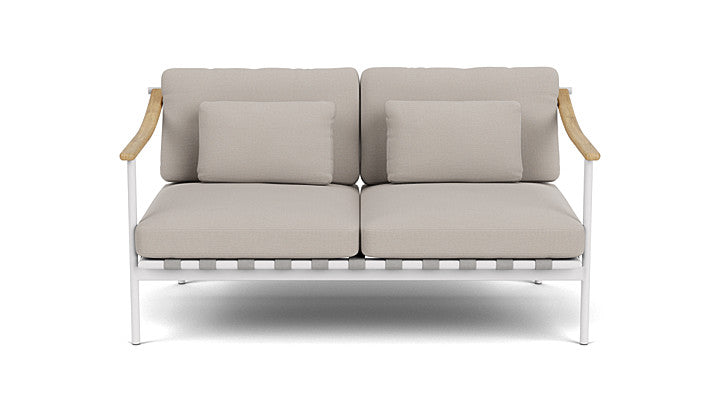 Barlow Tyrie Around Deep Seating Double Lounge Sofa with Teak Arms