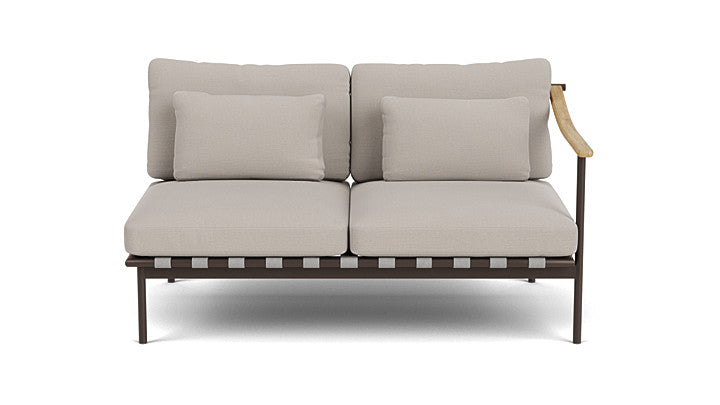 Barlow Tyrie Around Deep Seating Double Lounge Sofa with Teak Right Arm