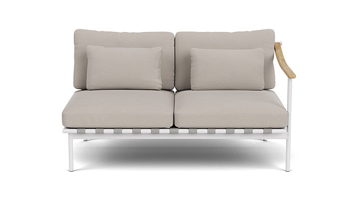 Barlow Tyrie Around Deep Seating Double Lounge Sofa with Teak Right Arm