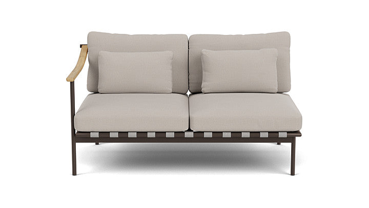 Barlow Tyrie Around Deep Seating Double Lounge Sofa with Teak Left Arm