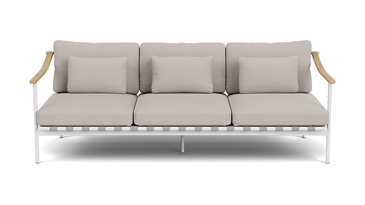 Barlow Tyrie Around Deep Seating Triple Lounge Sofa with Teak Arms