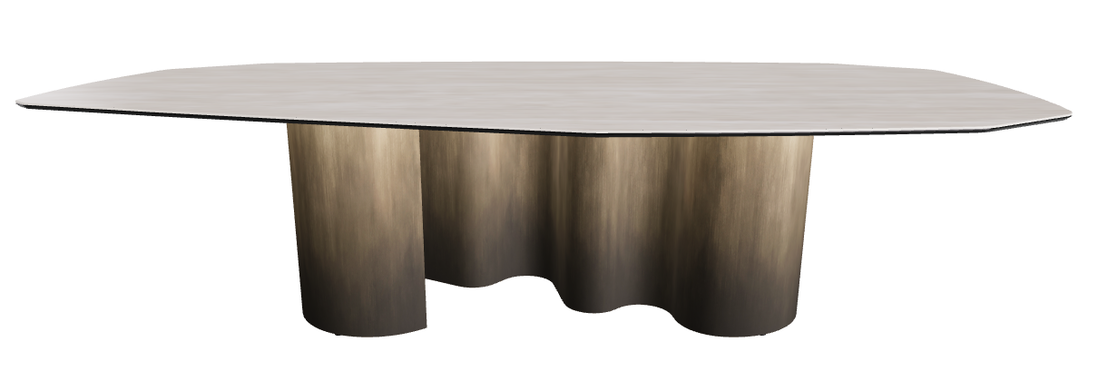 300x130x74h Polygon Shaped_Colosseo_Oxy Brass