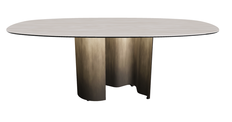 200x100x74h Bisuit Shaped_Colosseo_Oxy Brass