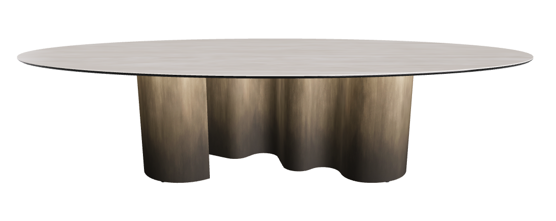 300x150x74h Oval Shaped_Colosseo_Oxy Brass