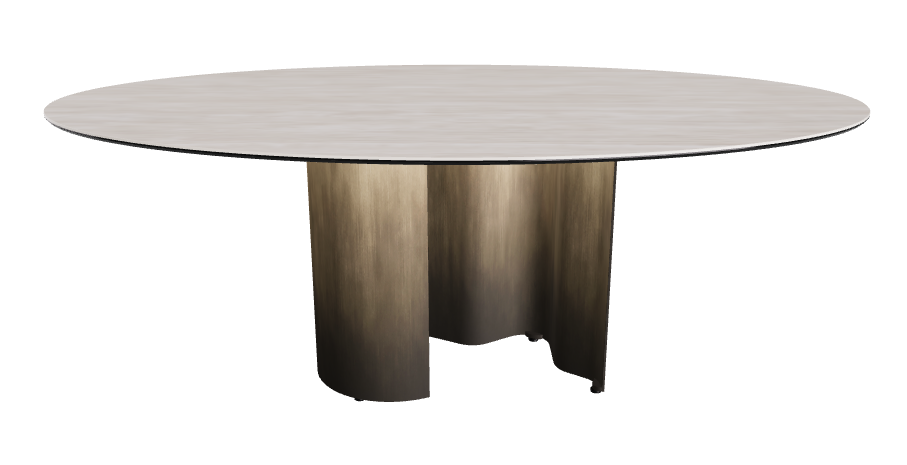 200x120x74h Oval Shaped_Colosseo_Oxy Brass