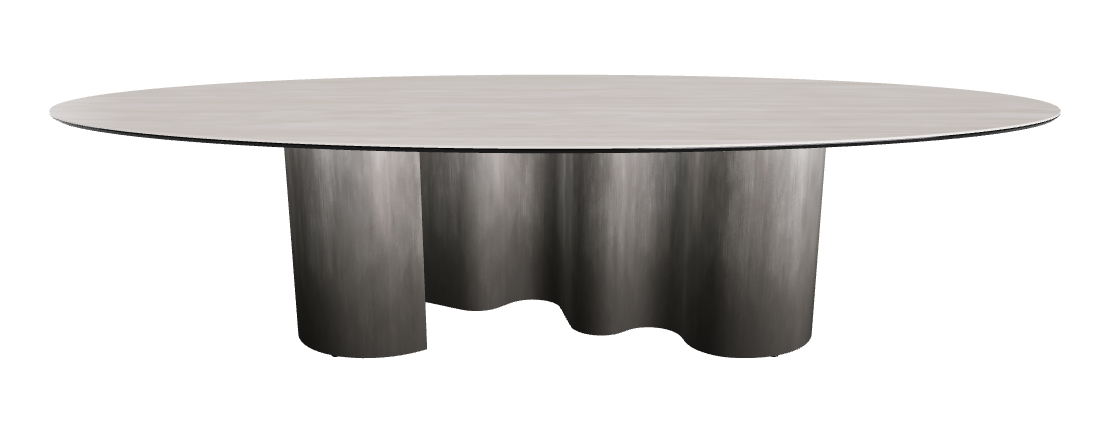 300x150x74h Oval Shaped_Colosseo_Oxy Grey