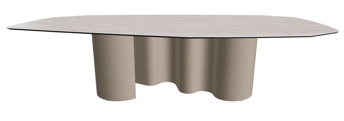 300x130x74h Polygon Shaped_Colosseo_Titanium Embossed