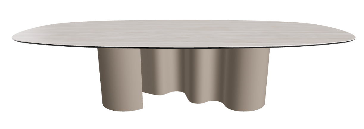 300x150x74h Biscuit Shaped_Colosseo_Titanium Embossed