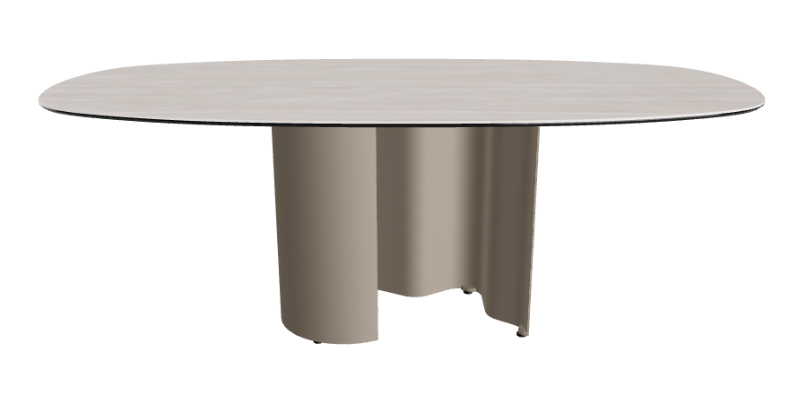 200x100x74h Bisuit Shaped_Colosseo_Titanium Embossed