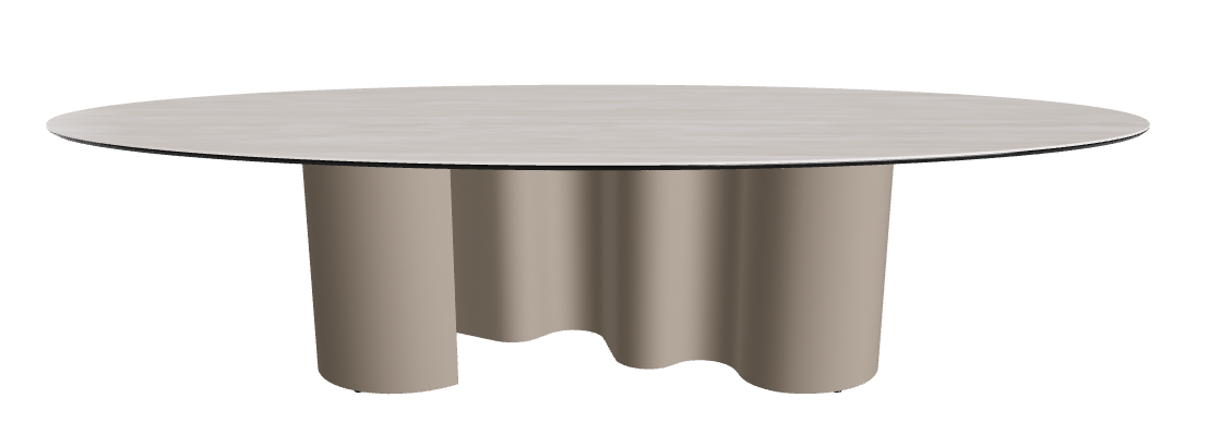 300x150x74h Oval Shaped_Colosseo_Titanium Embossed