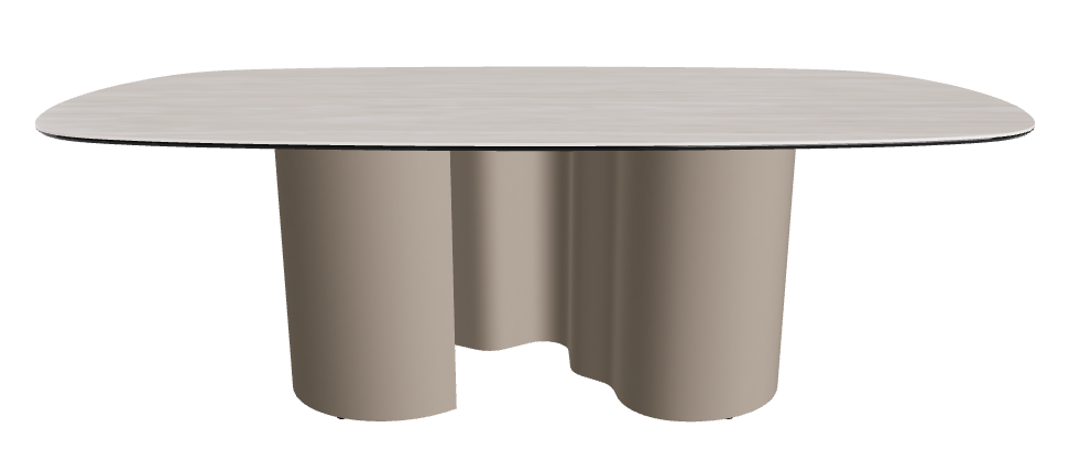 220x120x74h Biscuit Shaped_Colosseo_Titanium Embossed